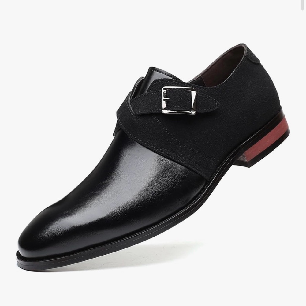 Men's Classic Double Monk Strap Formal Oxford Shoes Comfortable Genuine Leather
